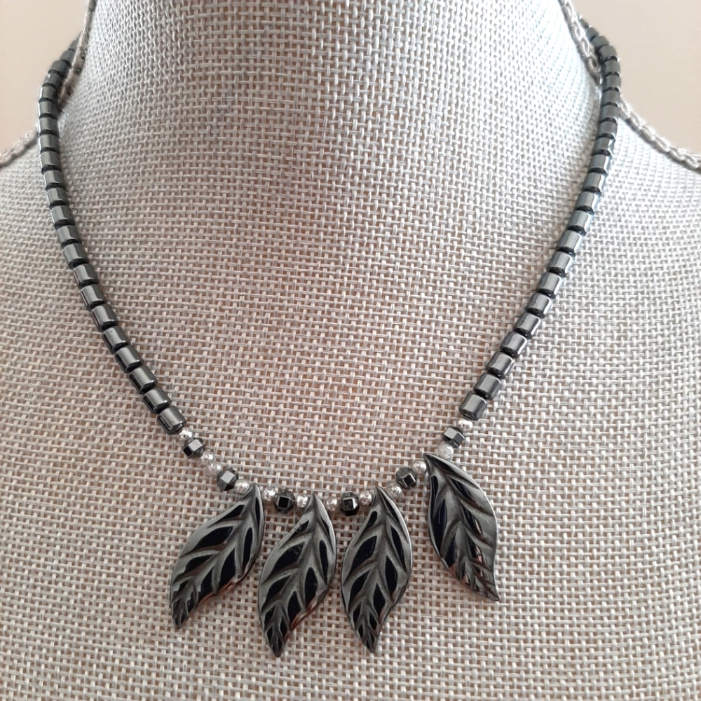 Leaf Hematite Necklace